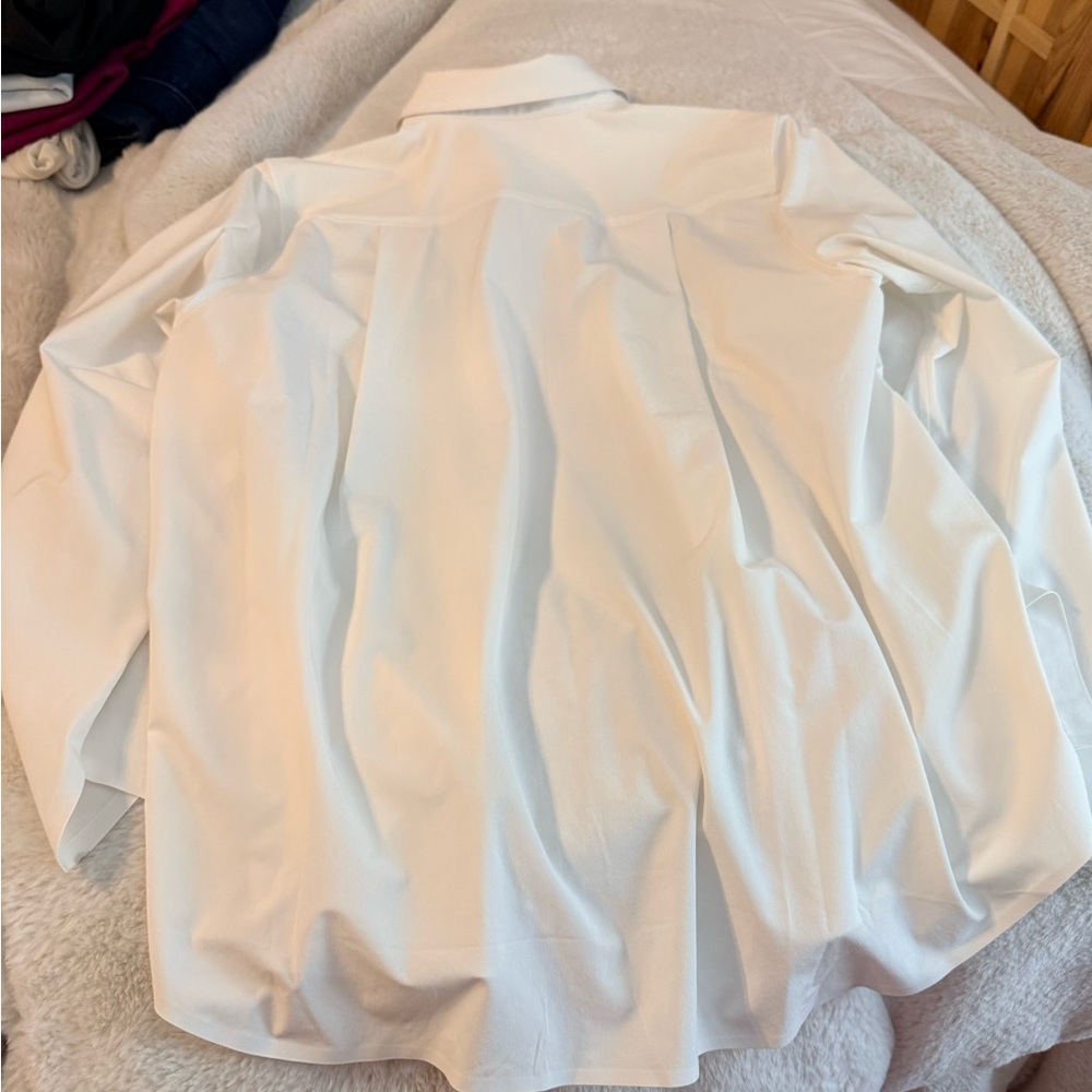White  oversized Dress Shirt - Classic Long Sleeve